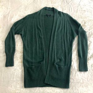 Womens Talula from Aritzia Green Open Shawl Cardigan Cashmere Angora Sz XXS